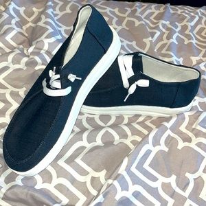 Emery rose front lace up slip on flats